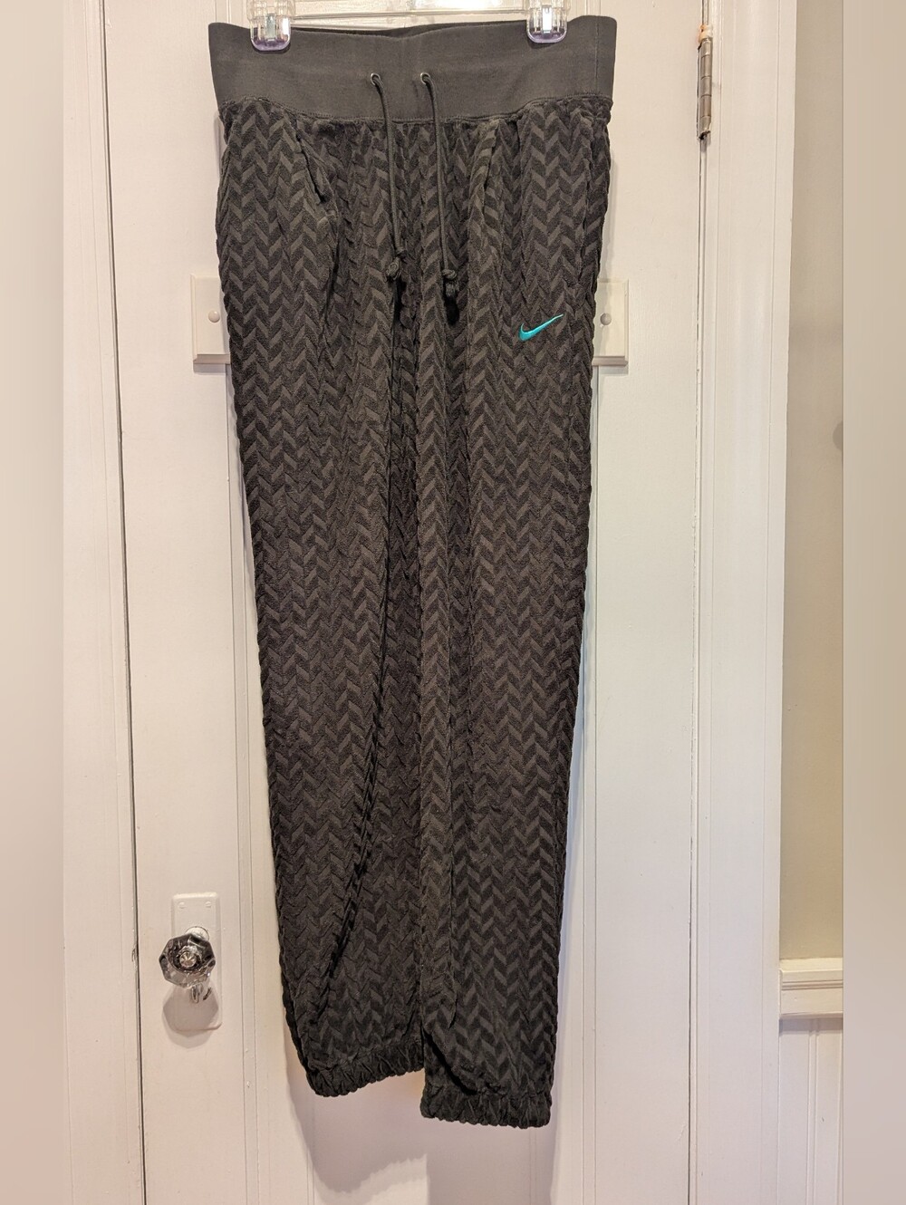 Nike Black Chevron Joggers with Teal Swoosh